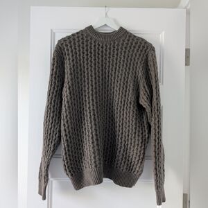 NAADAM Taupe Cashmino Honeycomb Crewneck Sweater